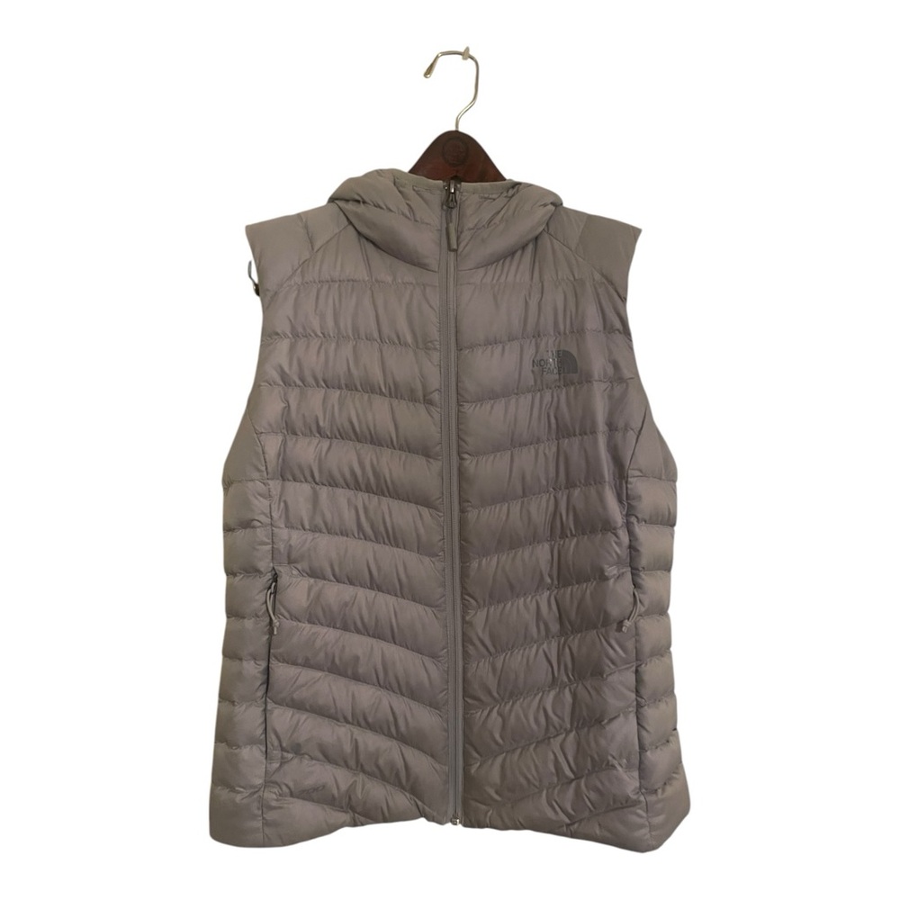 The North Face - Women's Silver Gray Tonnerro Hooded Down Vest Medium